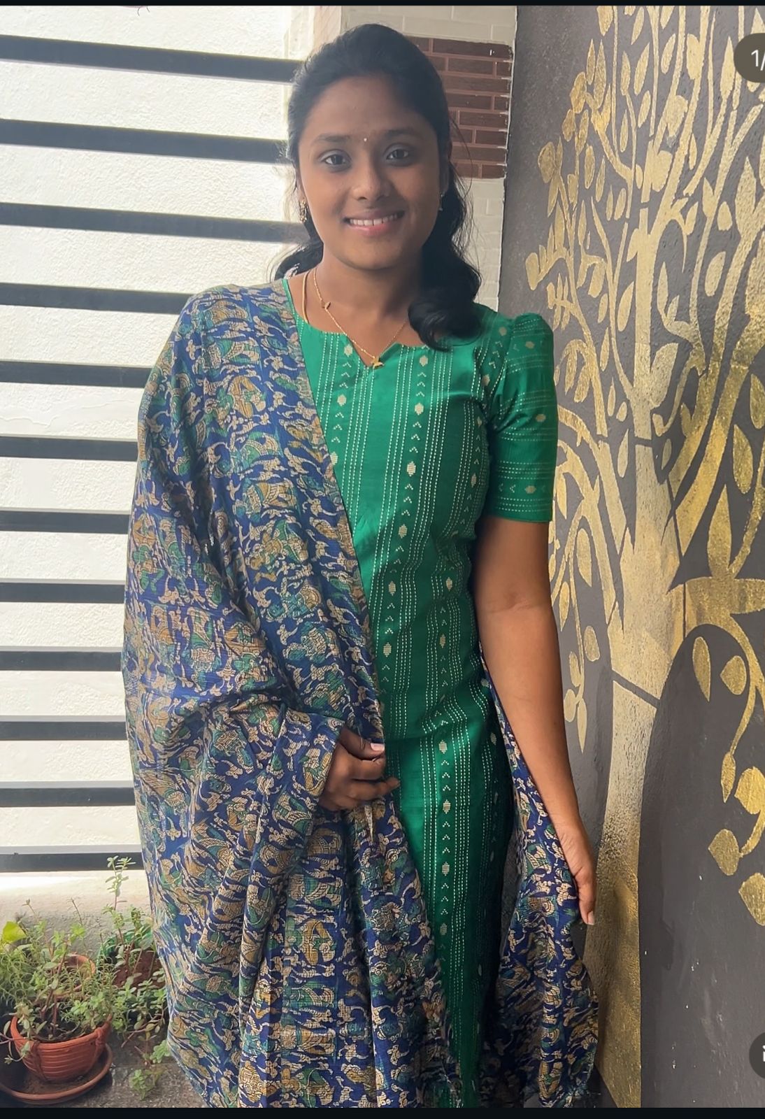 Green Raw silk set💚 - Image 2