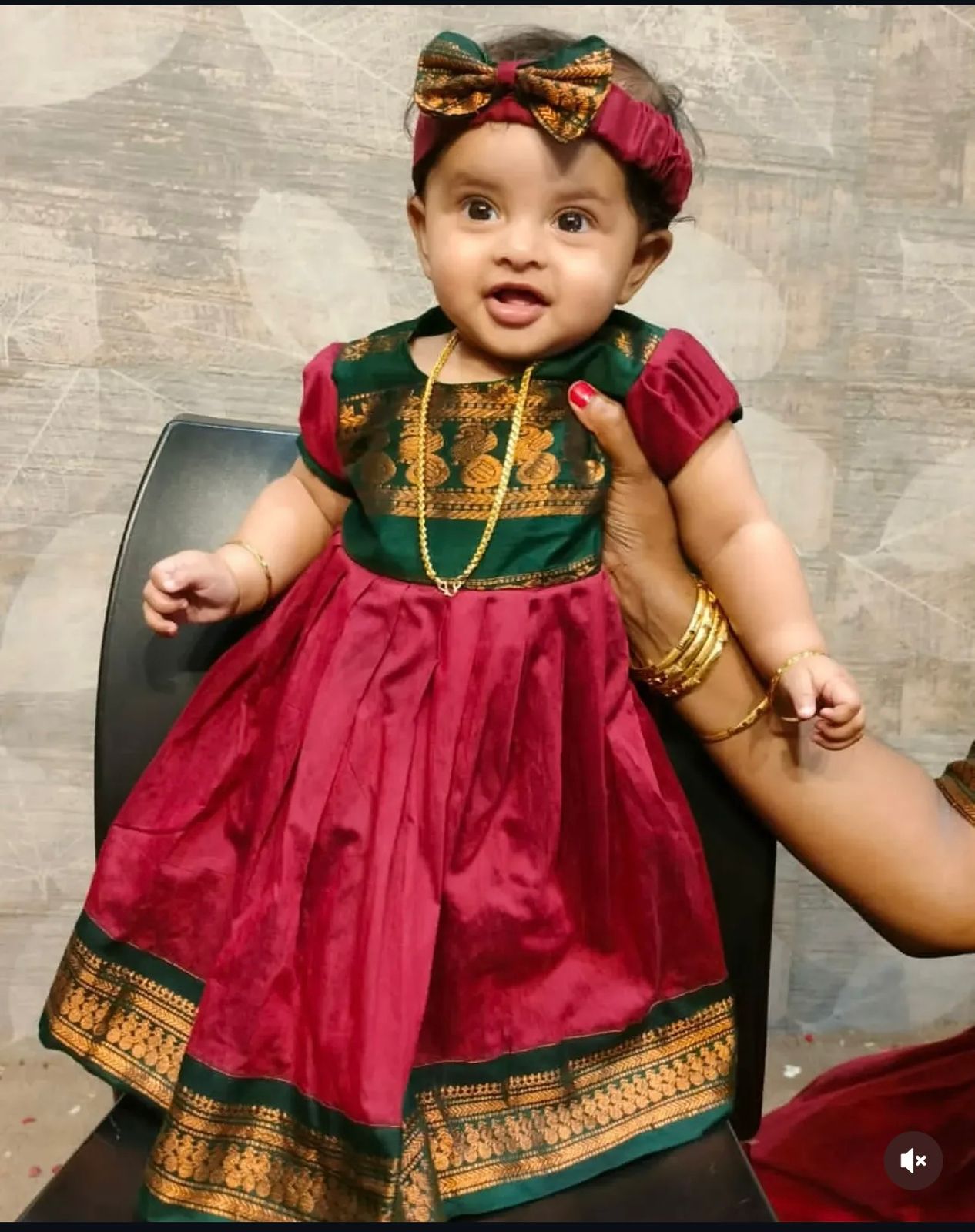 Maroon Kalyani Cotton Festive Maxi - Image 2