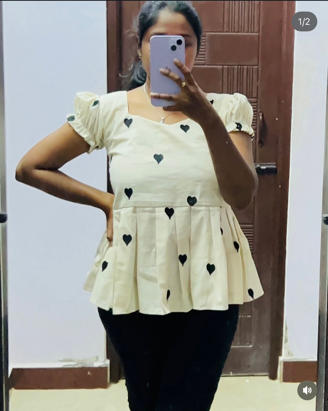 Kora cotton Peplum top🖤 - Image 2