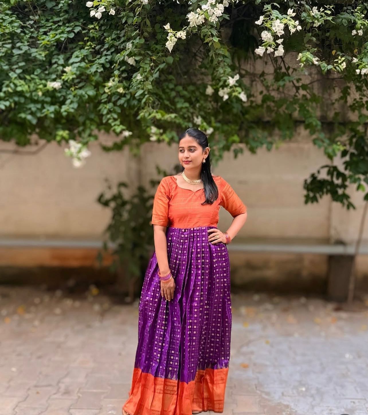 Bright Orange Raw Silk Maxi - Image 3