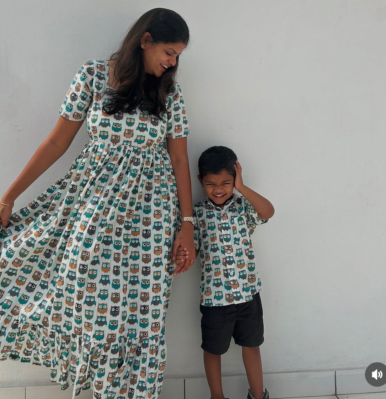 Multicolour Owl Printed Matching  set - Image 2