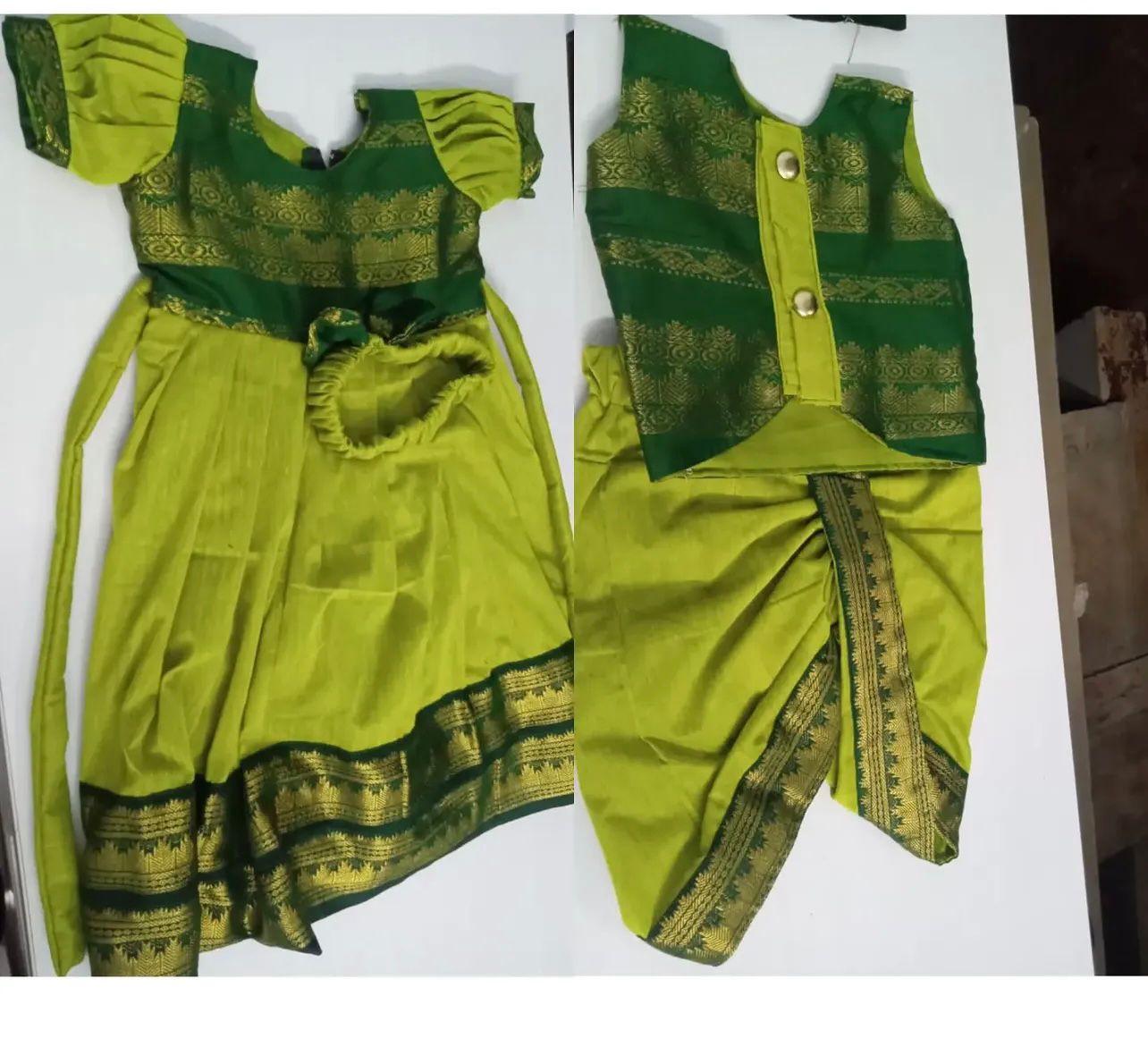 Green Kalyani Cotton Festive Maxi - Image 3